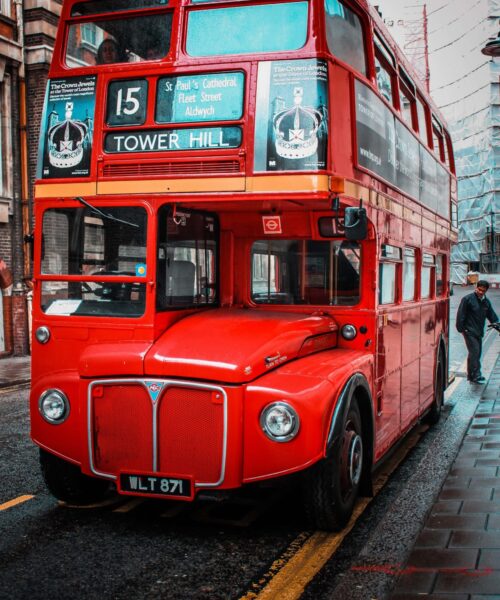 Number 15 Tower hill red bus
